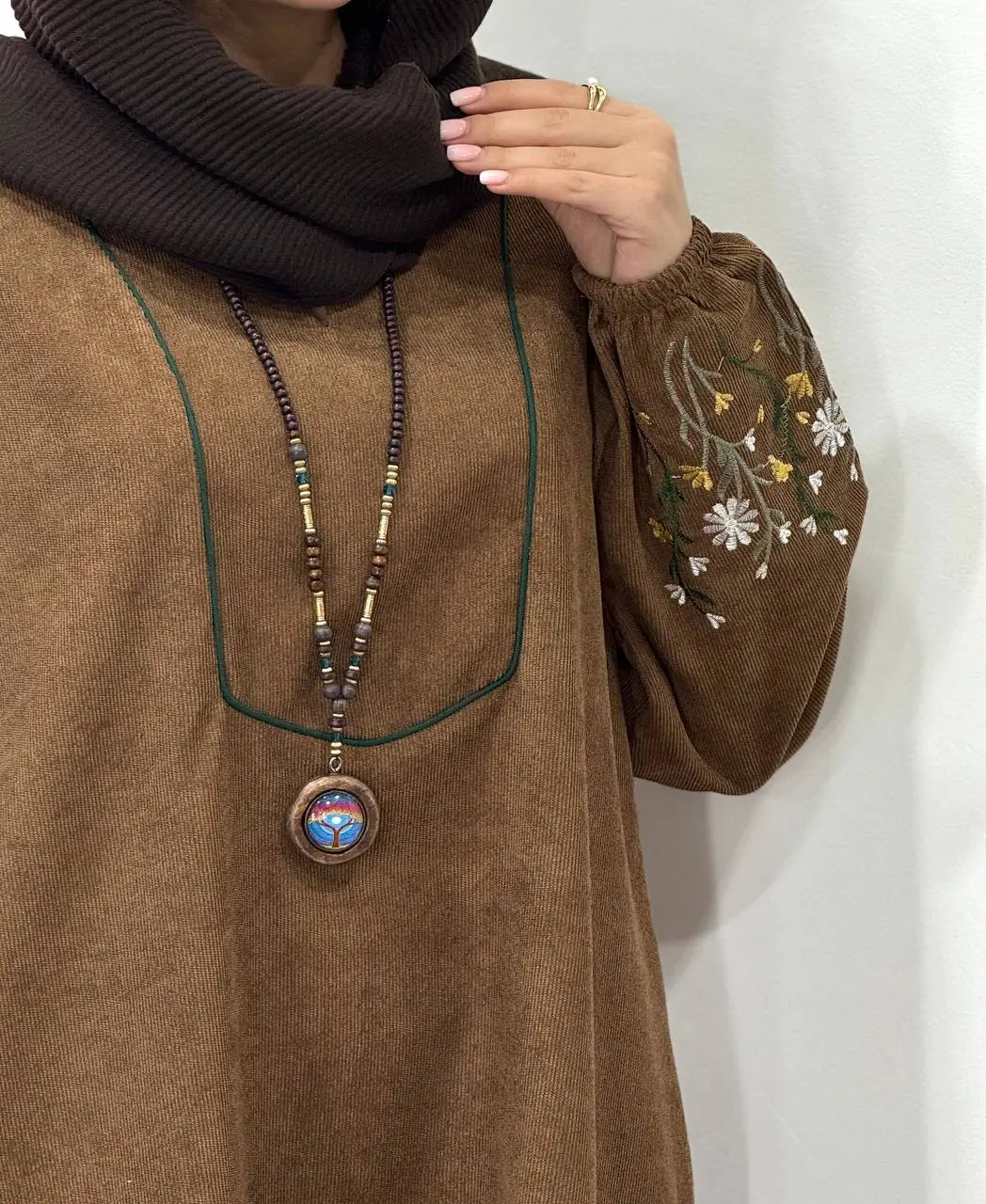 پیراهن مانتویی گلدوزی جانان